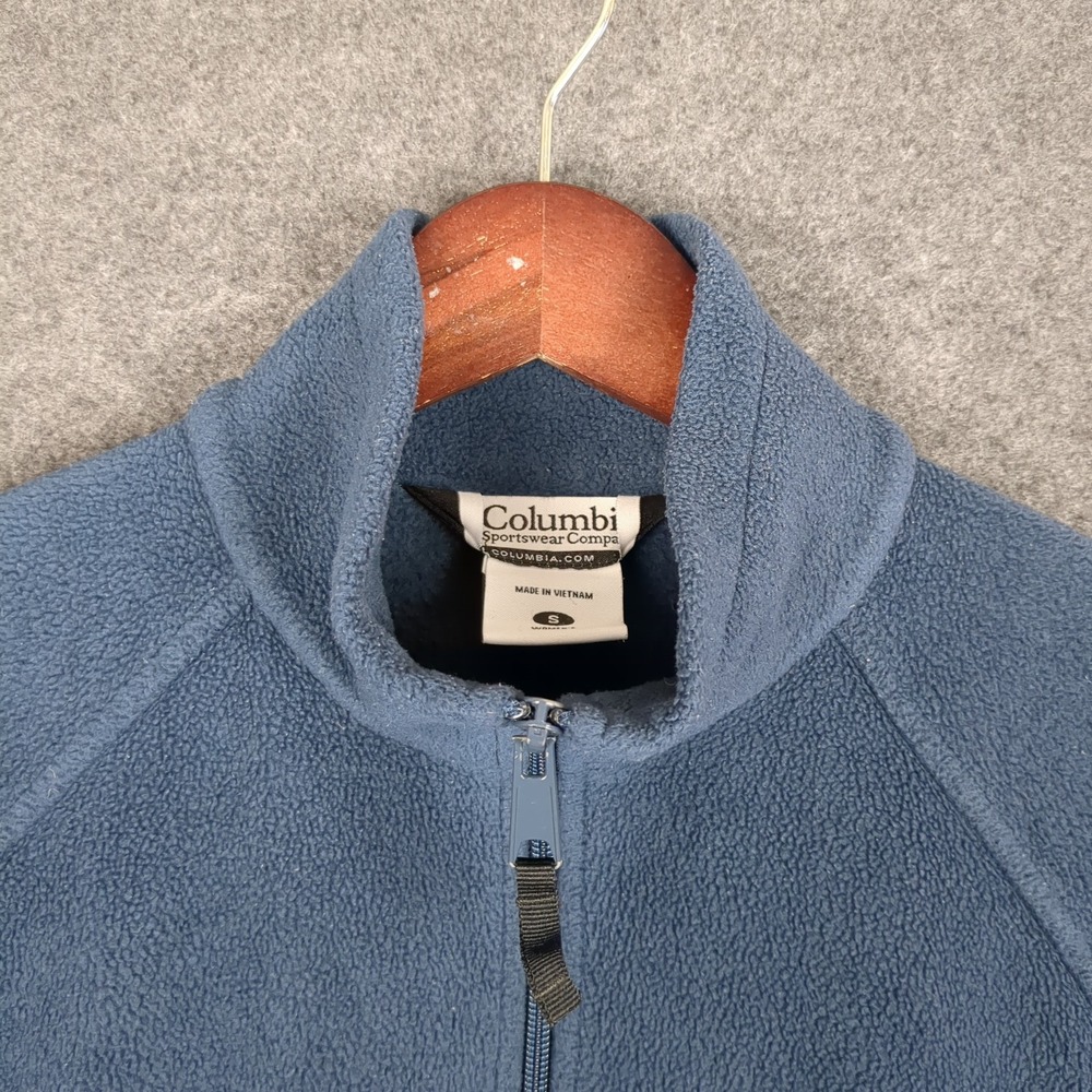 Columbia Womens Small Blue Full Zip Fleece‎ Jacket Mock Neck Outdoors Activewear - Picture 7 of 12